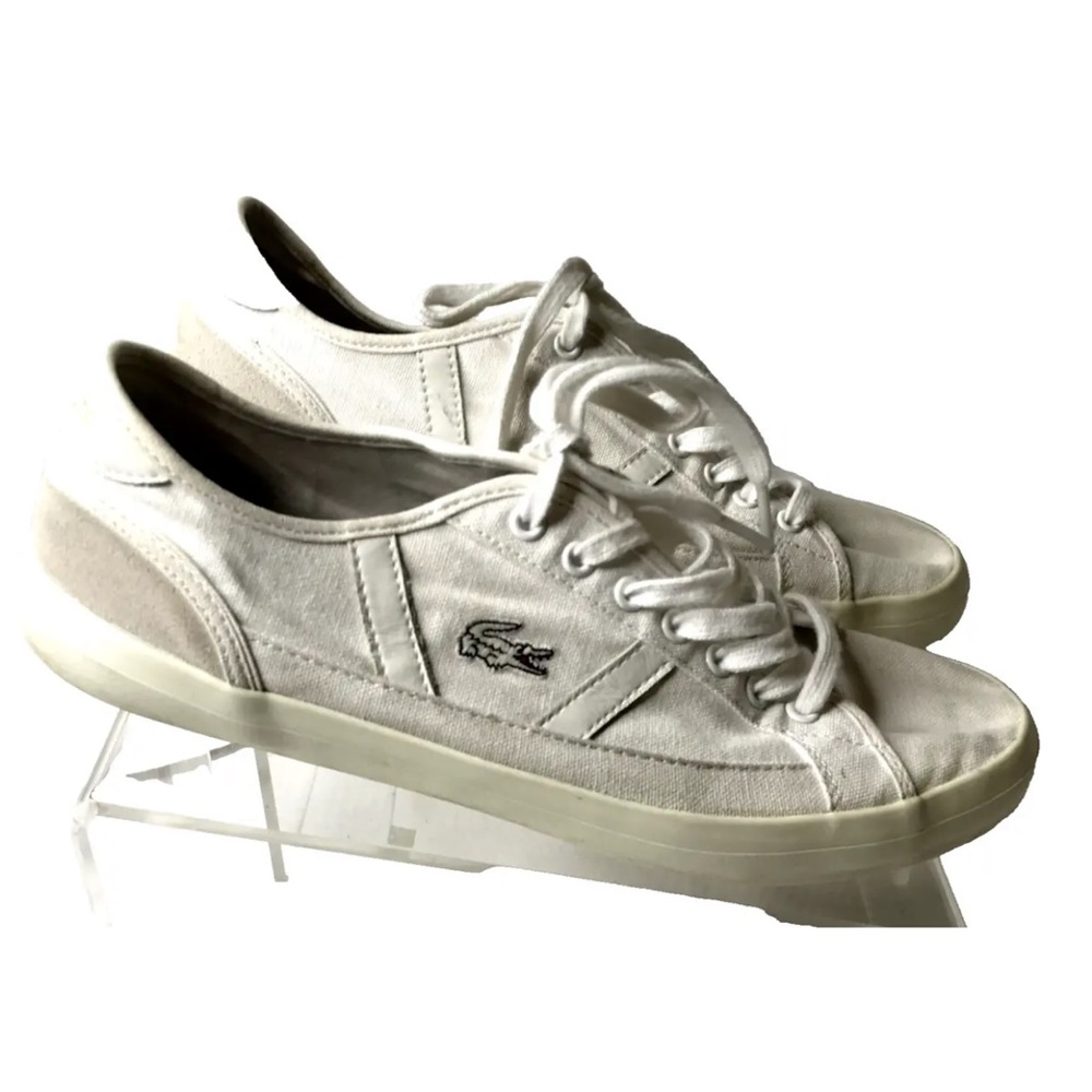 Lacoste Sideline 119 1 CMA Mens White Canvas Low Top Lifestyle Sneakers Shoes 9
